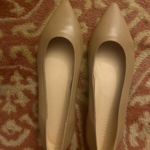 Everlane flats, tan, worn once. Size 10